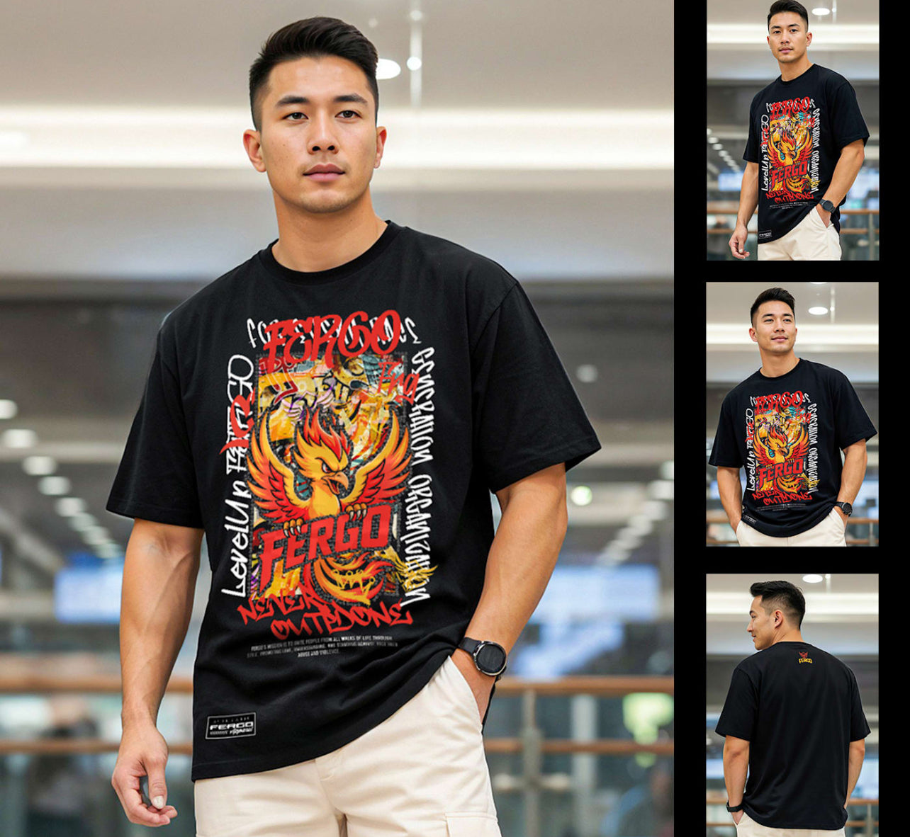 Rise of the Phoenix | Embellished Tee | Black