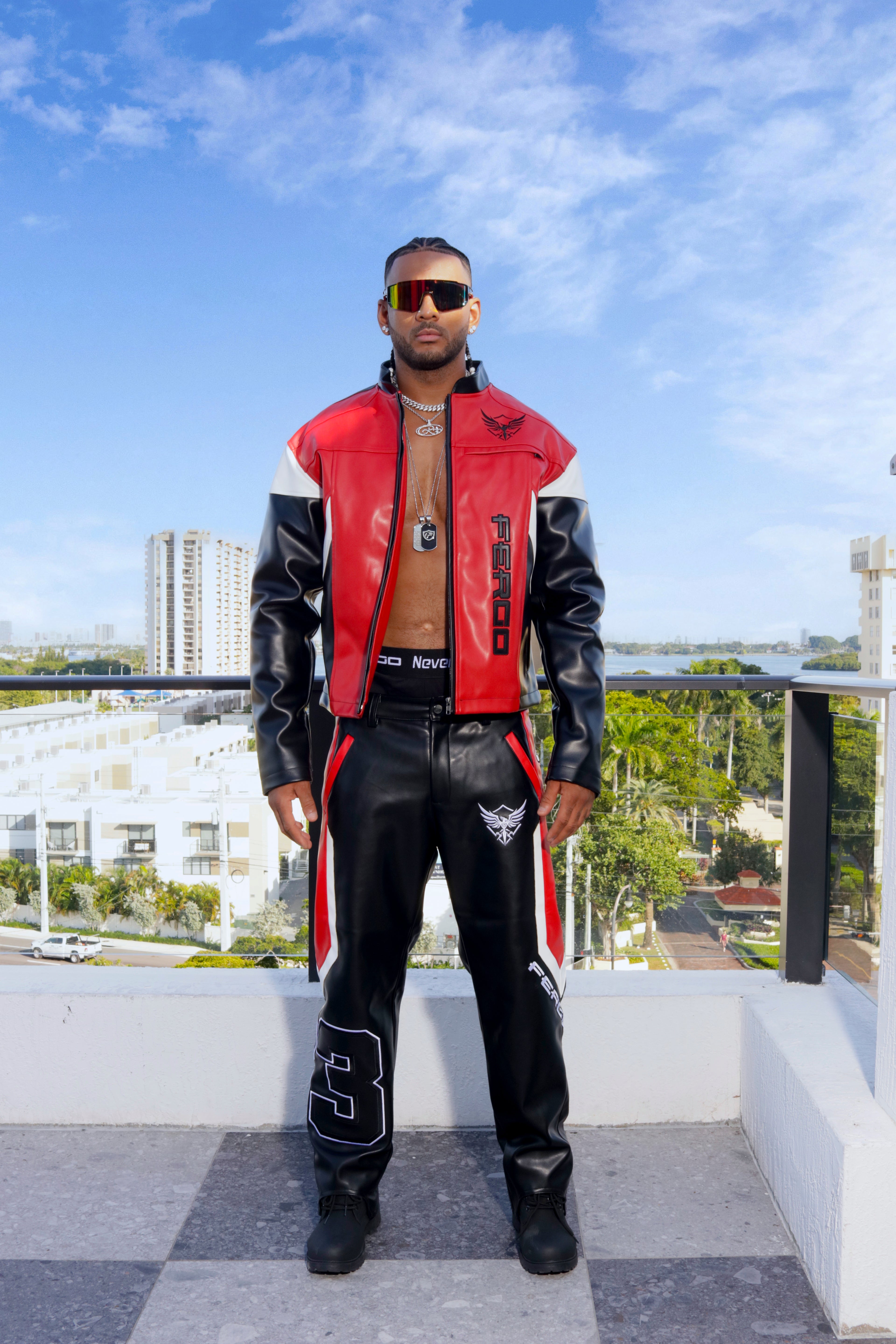 Phoenix Red Jacket and Black Pants