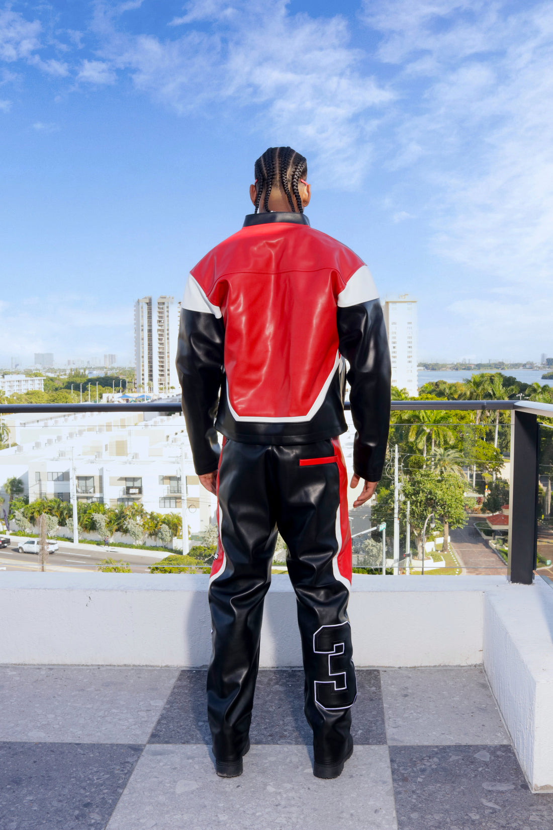 Phoenix Red Jacket and Black Pants