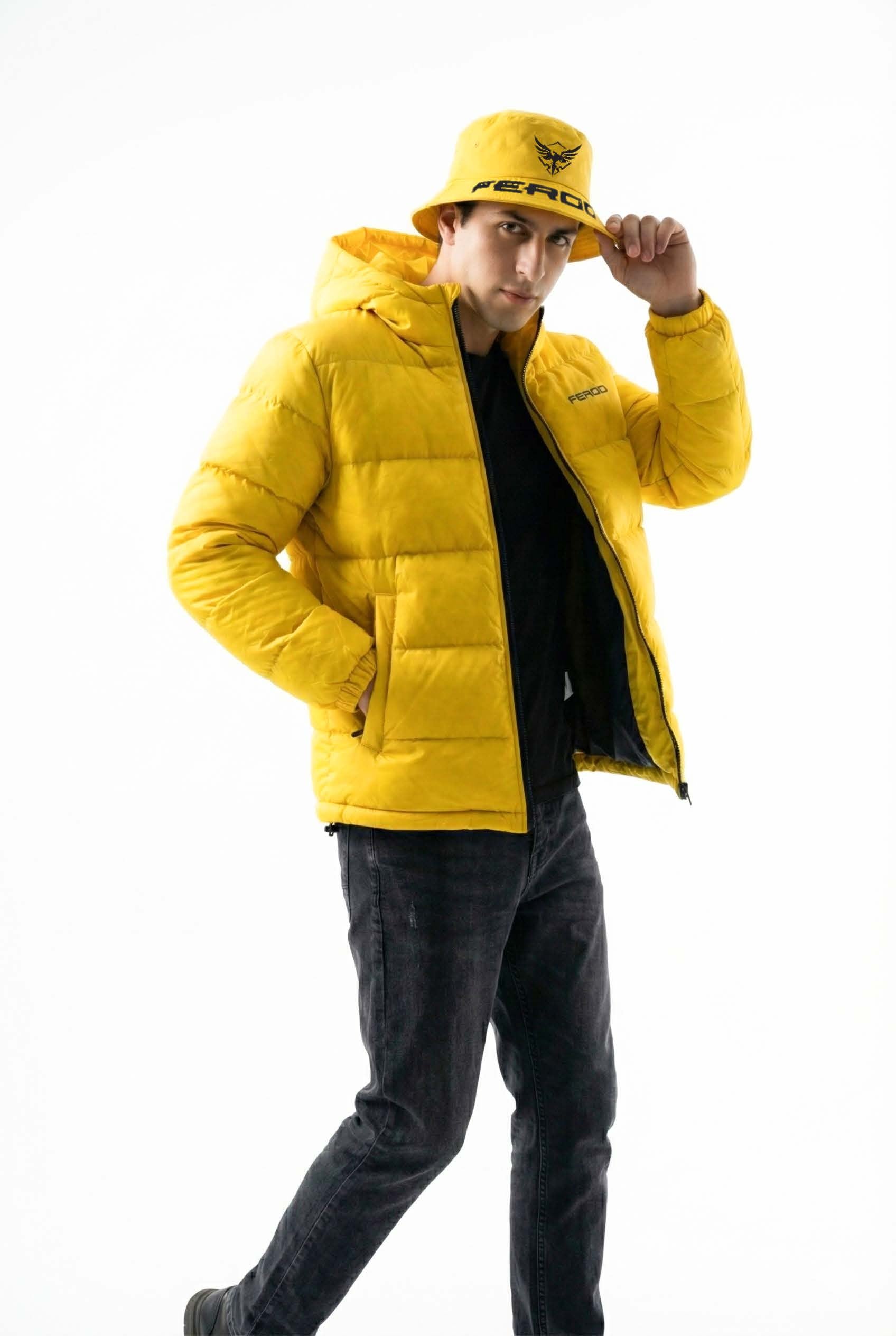 Puffer Jacket and bucket hat