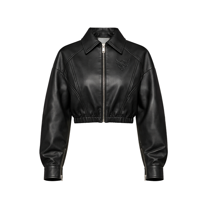 Icon Cropped Leather Jacket | Timeless Collection